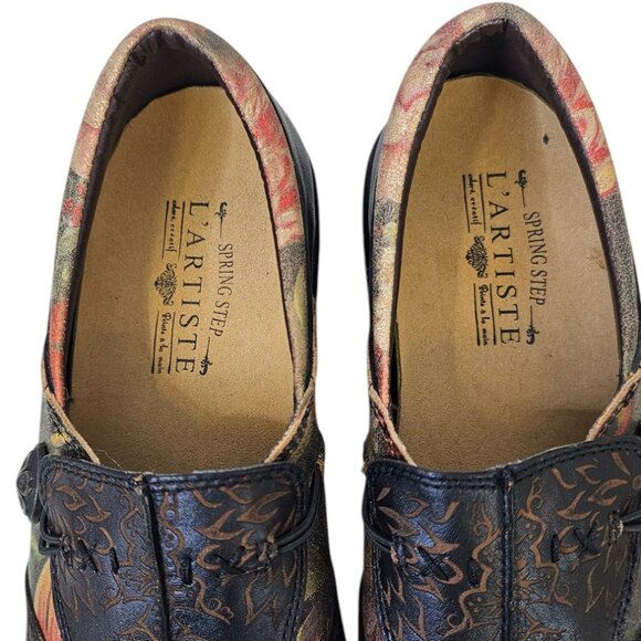 L' Artiste by Springstep Womens Leather Floral Clogs, Slip On Shoes, 41/ 9.5-10 - Picture 7 of 11